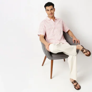 Pink Designer Shirt For Men