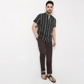 Black Striped Shirt For Men