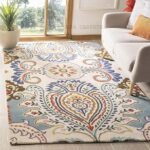 Sara Carpets Export Quality Tuffted Blended Pure Woollen Thick Geometrical Carpet for Living Room Bedroom Size 4 x 6 feet (120X180 Cm) Multi, Rectangular