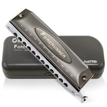 East top Chromatic Mouth Organ 12 Holes 48 Tones Forerunner Chromatic Harmonica Key of C, Chromatic Harmonica Mouth Organ Musical Instrument for Beginners and Professionals