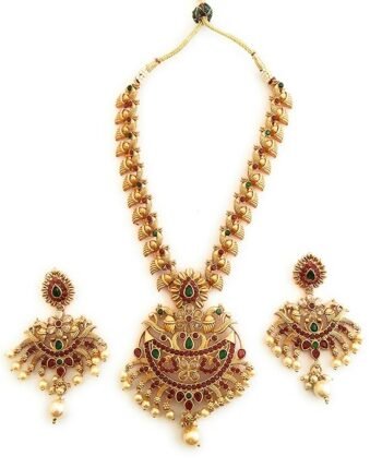 Sasitrends Classic Matte Gold Plated Necklace Set