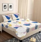 BSB HOME Glace Cotton Elastic Fitted Bedsheets with 2 Pillow Covers Double Bed All Around Elastic Sheet Size - 72 x 78 +10 inches, Pista Color 180 tc - 200 tc