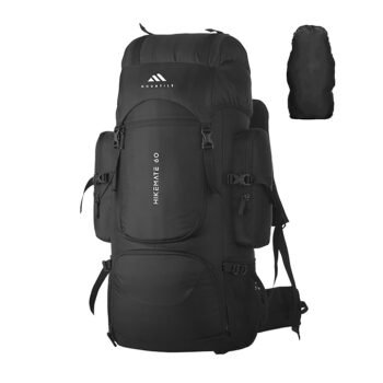 MOUNTILE HIKEMATE 60L Travel Backpack with Water Proof Rain Cover, Shoe Compartment - Camping Hiking Rucksack Trekking Bag - MTL02