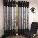 Home Sizzler 2 Piece Elegant Panel Eyelet Polyester Window Curtains - 5 Feet, Brown