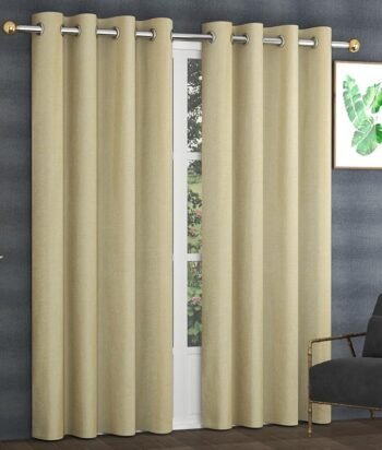 FRESH FROM LOOM Jute Curtains For Door 10 Feet Long|Curtain For Big Window|Yarn Weaved Parda|Modern Parde For Living Room Bedroom|Screens With Grommet Curtains Ring Curtains|Hypoallergenic (Cream, 2Pc)