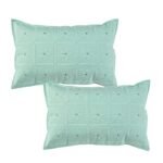 Rj Products Embroidery Pillow Covers Set of 2 Piece |Zipper| (Sea_Green)
