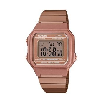 Casio Unisex-Adult Vintage B650WC-5ADF Rose Gold Digital Dial Rose Gold Stainless Steel Band D200