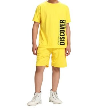KYDA KIDS® Boy's 100% Pure Cotton Premium Printed Tshirt and Shorts co-ords Set for Summer