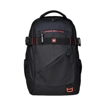SWISS MILITARY 30L Unisex Laptop Travel Backpack for 15.6-Inch Laptops – with Luggage Strap, Detachable Key Ring, Anti-Theft Pocket, Expandable Bottle Pocket for Office and College Use
