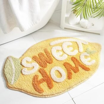 Gavi Enterprise Tomato Bath Mat: Super Soft Shaggy Kids Bathroom Rug, Anti-Skid, Absorbent, Cute Cartoon Fruit Design, Non-Slip Floor Mat (60 x 40 Cm) (Multicolor Sweet Home Kids Mat)